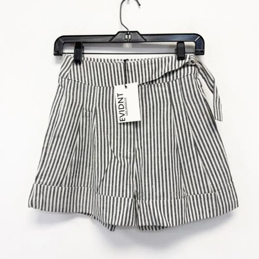 Evidnt Los Angeles Anthropologie Nautical Striped High Waist Cuffed Shorts‎ S